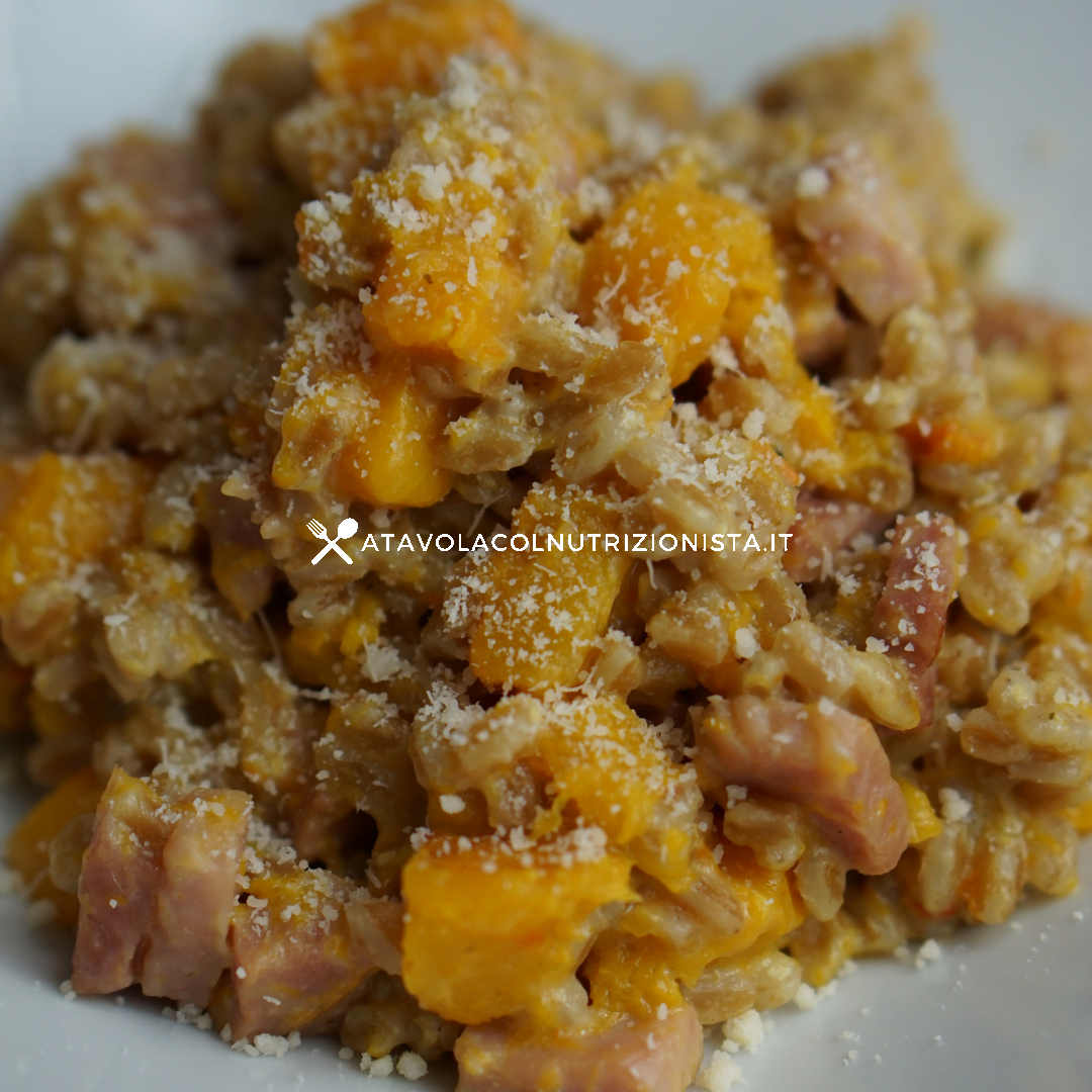 Farrotto con zucca e prosciutto