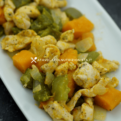 pollo peperoni e zucca