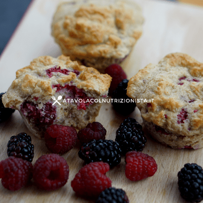 muffin integrali more e lamponi