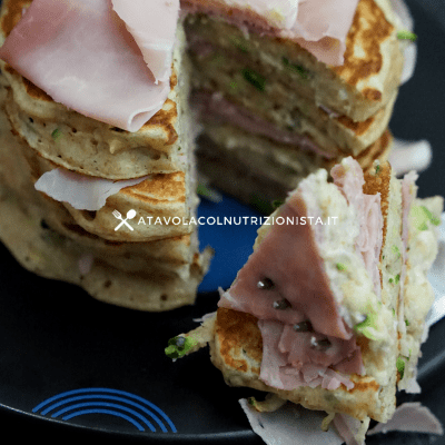 pancakes salati con zucchine e prosciutto 1