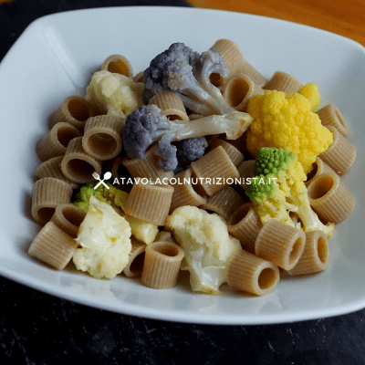 Pasta integrale con cavolfiori di mille colori!