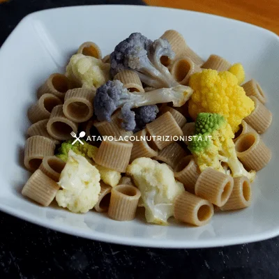 Pasta integrale con cavolfiori di mille colori!