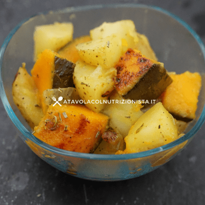 zucca e patate al forno