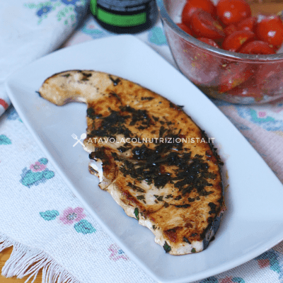 pesce spada alla griglia con la salsa di soia
