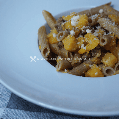 pasta integrale zucca e macinato