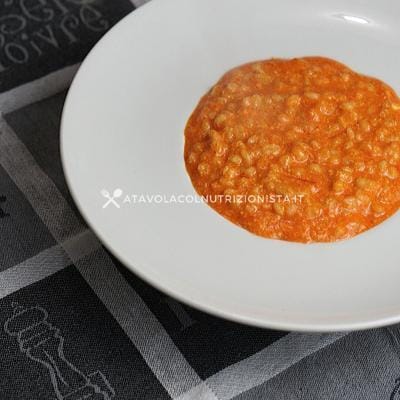 orzo con crema di peperoni