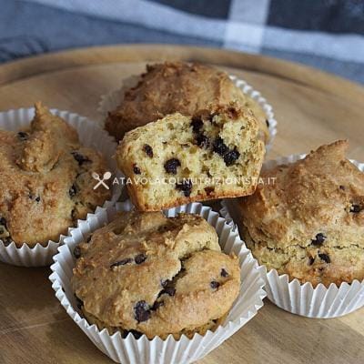 Muffin allo Yogurt con Gocce di Cioccolato