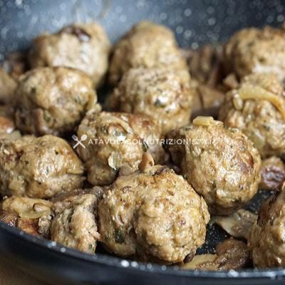 polpette di carne con i funghi porcini