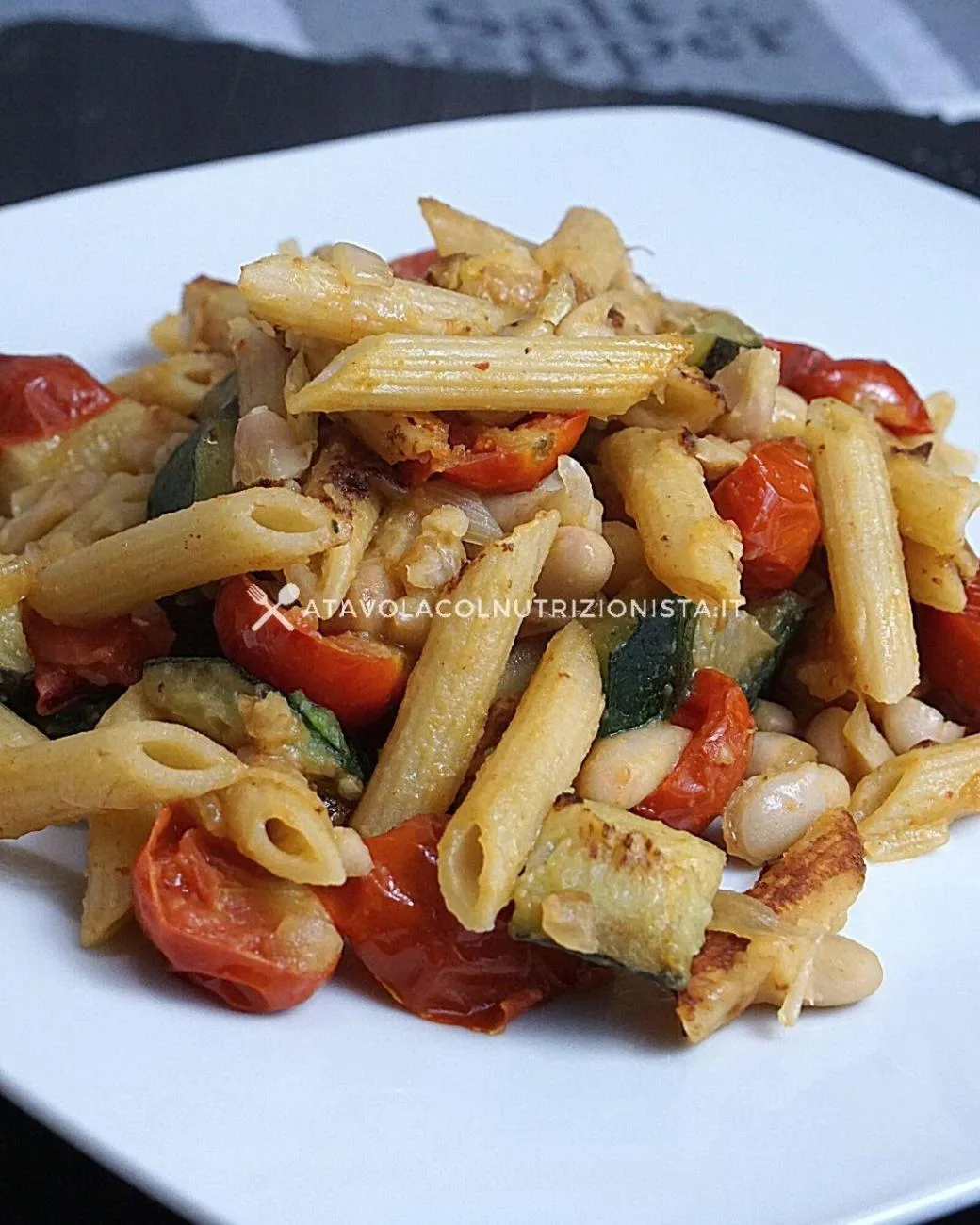 Pasta e Fagioli con Zucchine e Pomodorini