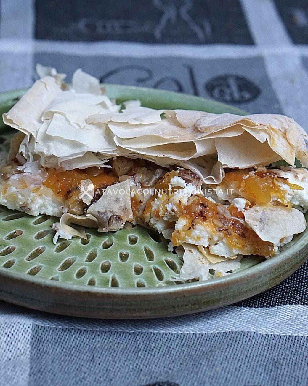Pasta Fillo Ripiena con Ricotta e Confettura di Zucca