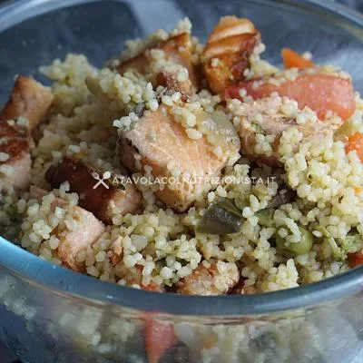 ricetta estiva Cous Cous con Salmone e Verdure