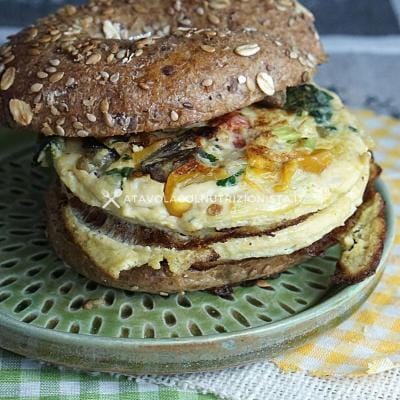 ricetta Bagel Integrale con Frittatine di Verdure