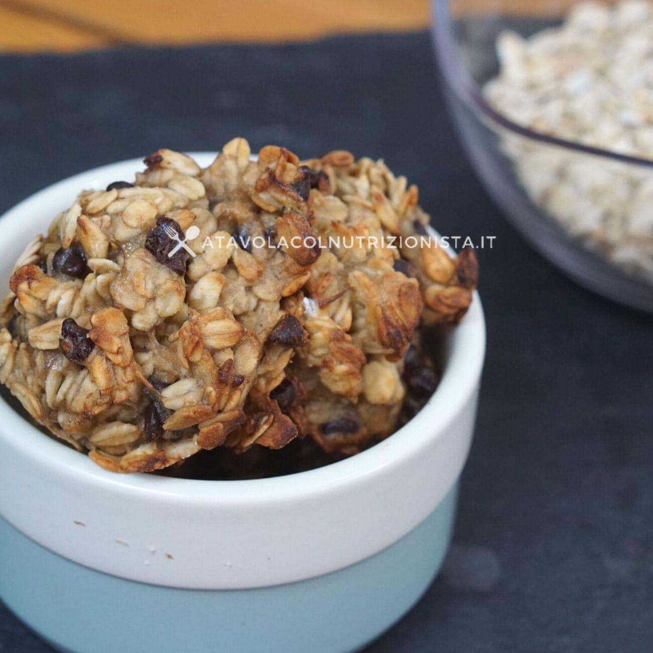 Biscotti Banane e Avena con Gocce di Cioccolato