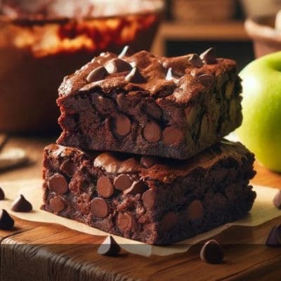 dolce senza glutine brownie alle mele con gocce di cioccolato