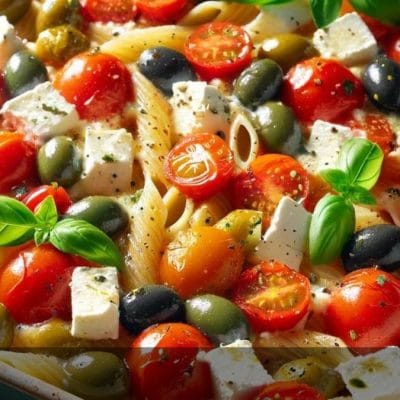 ricetta pasta feta pomodorini olive