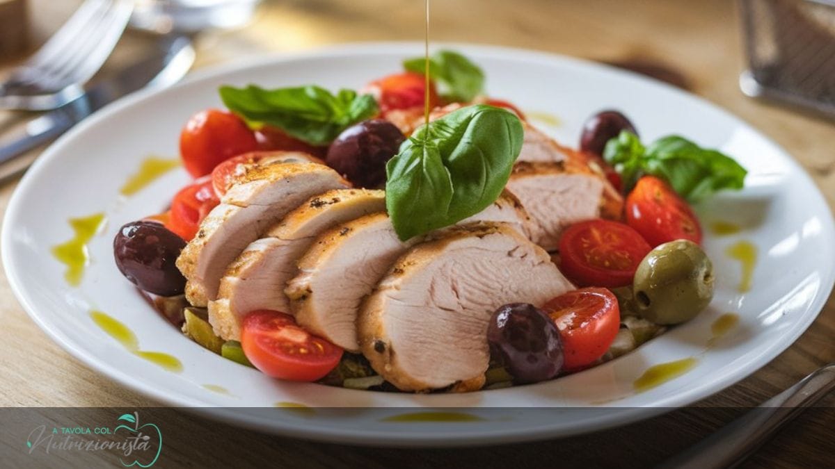 Petto di Pollo Dietetico con Pomodorini e Olive