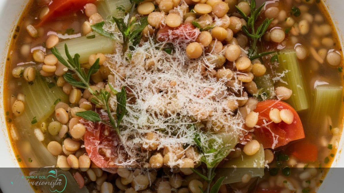 Zuppa di lenticchie e farro
