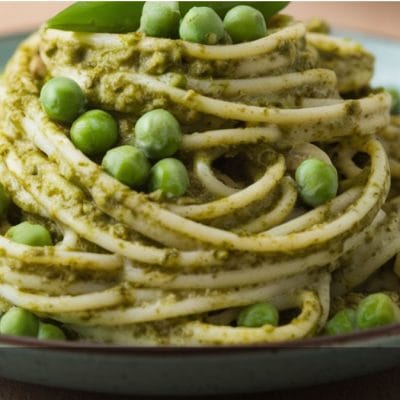 pasta piselli e pesto