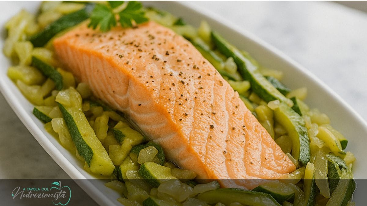Filetto di Salmone con Julienne di Zucchine