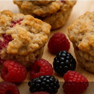Muffin integrali con frutti di bosco a basso indice glicemico