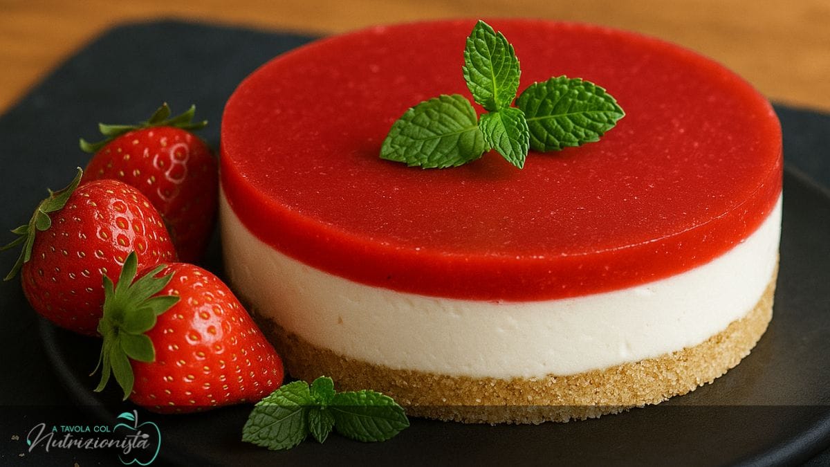 Cheesecake light alle fragole senza cottura