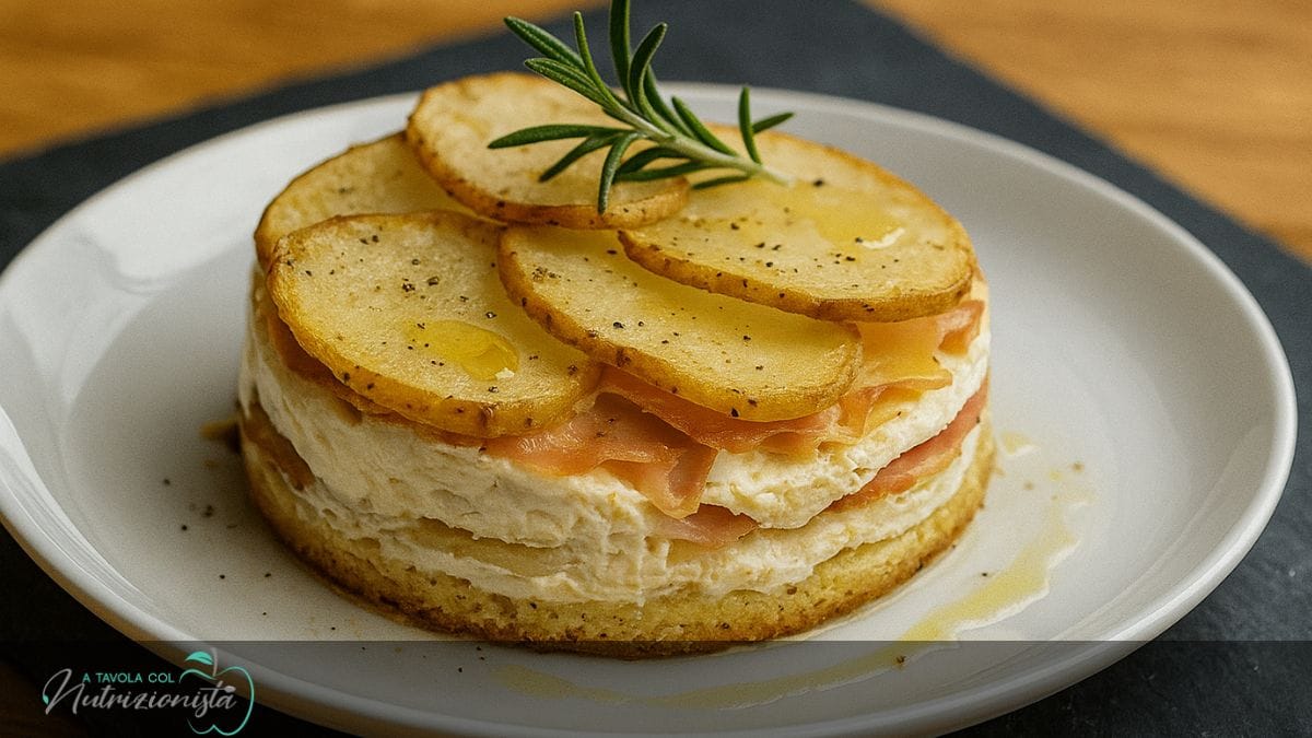 Tortino di patate ricotta e prosciutto cotto