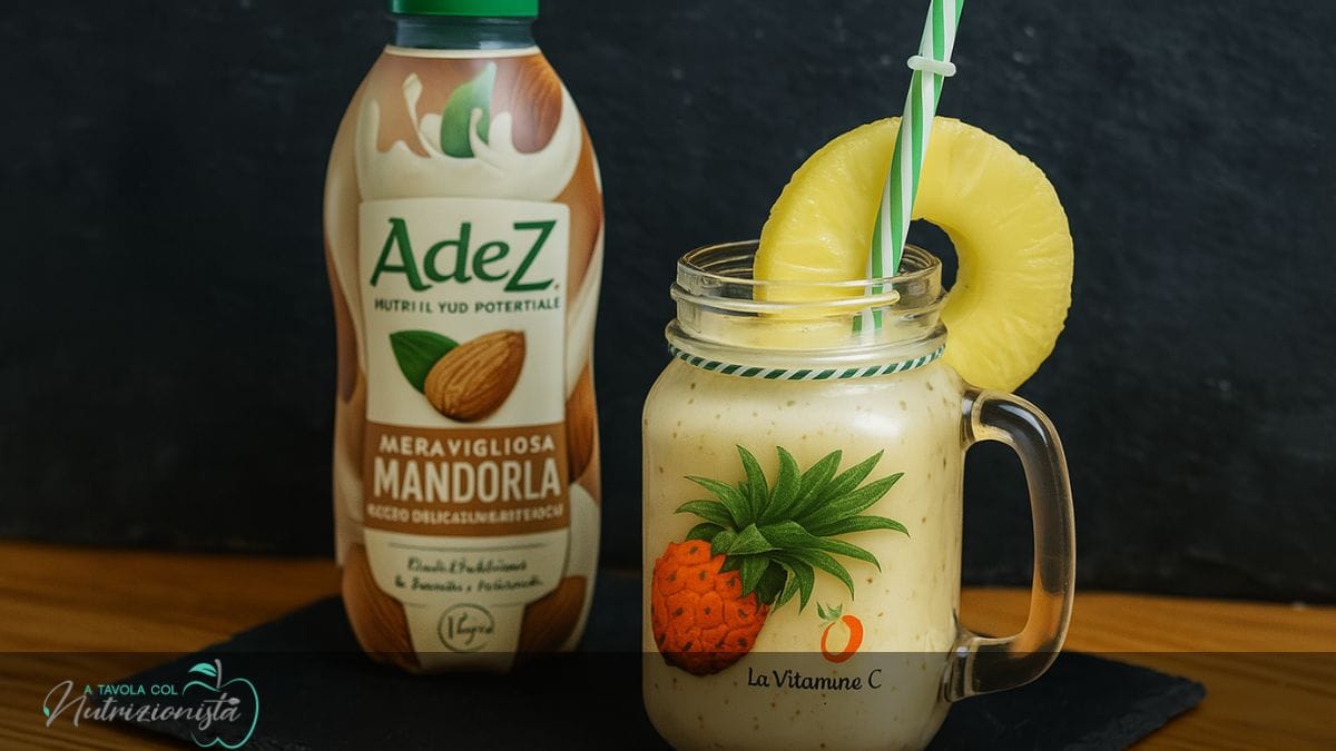 Frullato SENZA LATTE, Ananas, Banana e Pesca