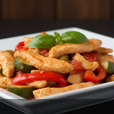 Straccetti di pollo con le verdure