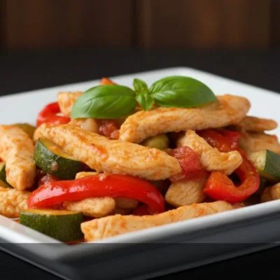 Straccetti di pollo con le verdure
