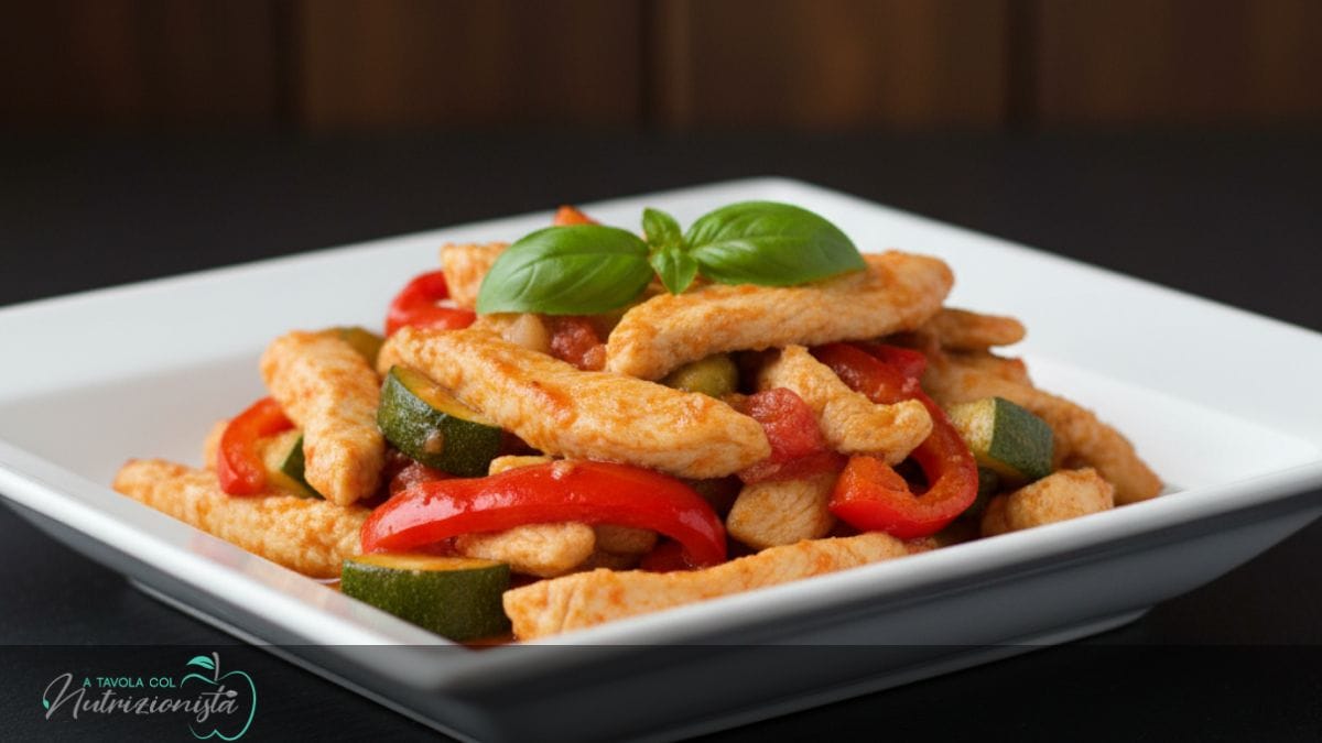 Straccetti di pollo con le verdure