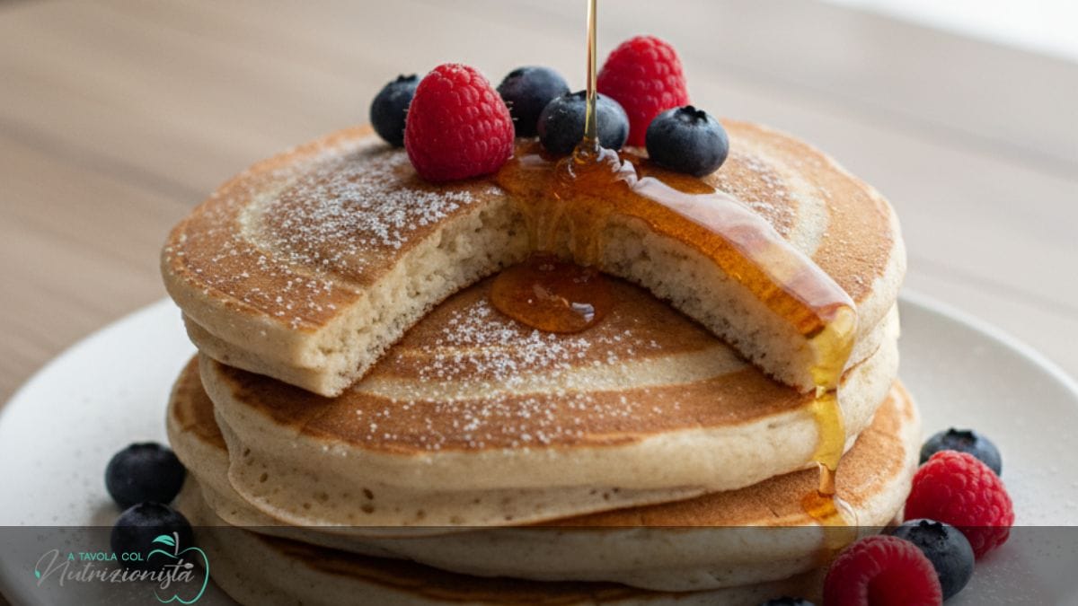 Pancake integrali light con crema al cioccolato