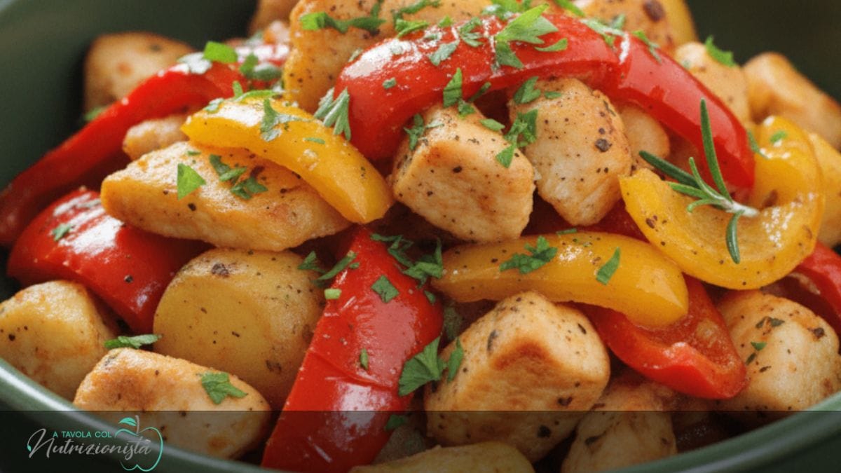 Petto di Pollo patate e peperoni