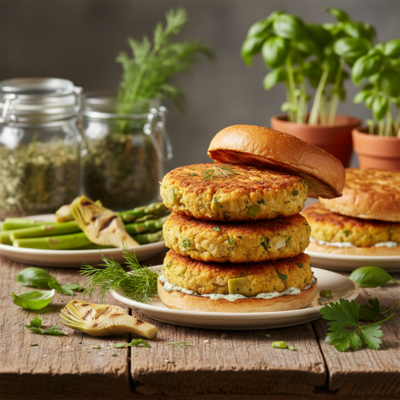 Burger di Ceci al Forno con Carciofi e Asparagi: Il Pesce Vegetale di Aprile