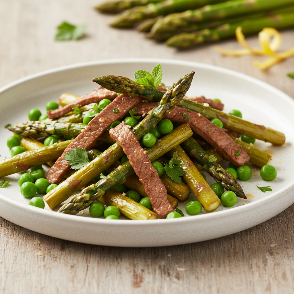 Chips di Asparagi e Piselli con Straccetti di Manzo Magro: Il Contorno Primaverile che fa Impazzire la Friggitrice ad Aria