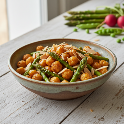 Insalata di Ceci Croccanti e Asparagi: Il Dessert Proteico che Non Ti Aspetti