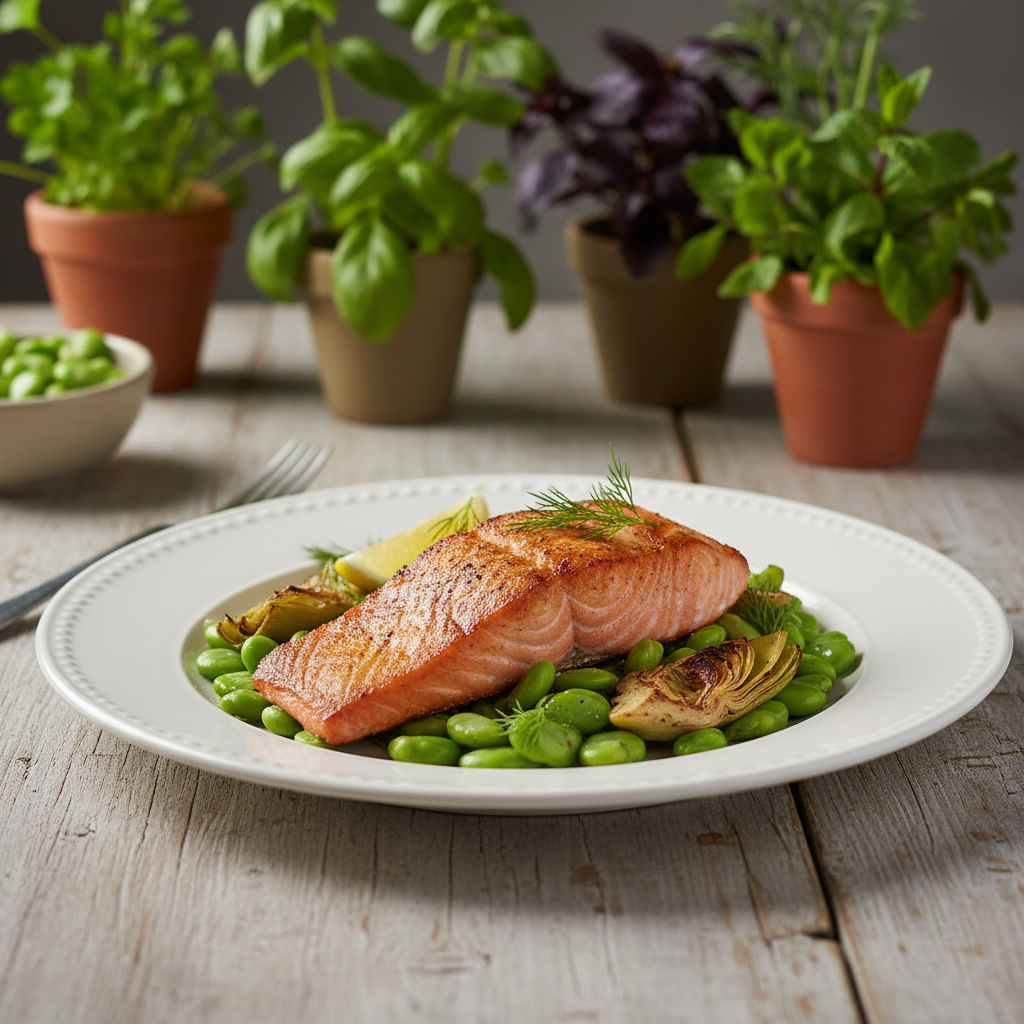Salmone Grigliato con Carciofi e Fave: Il Secondo Fit che Profuma di Primavera