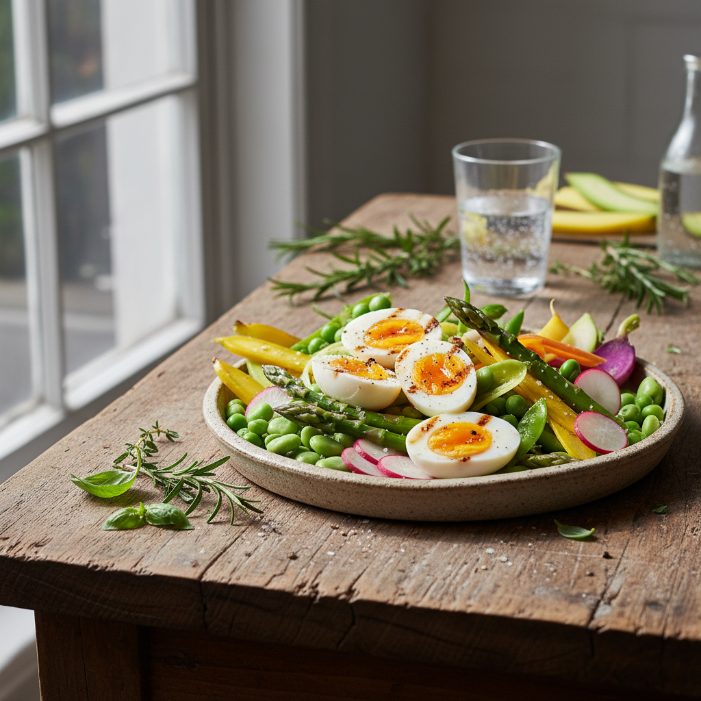Uova Grigliate con Crudité di Asparagi e Fave: L’Antipasto Light che Conquista