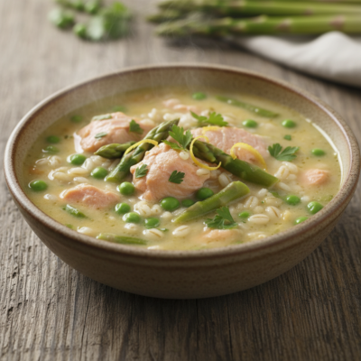 Zuppa di Salmone con Asparagi e Piselli: Il Comfort Food Fit che Ti Conquista