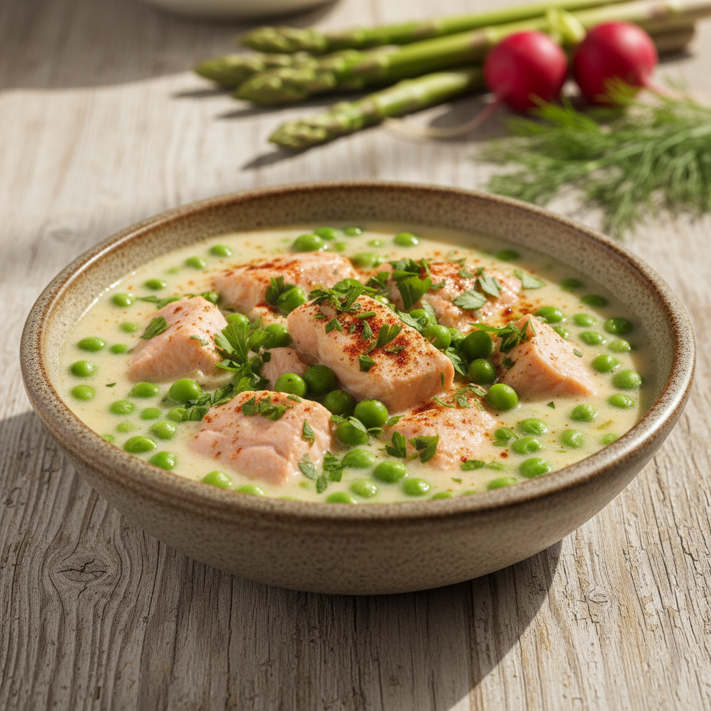 Zuppa di Salmone e Piselli: Il Comfort Food Primaverile che Non Ti Aspetti