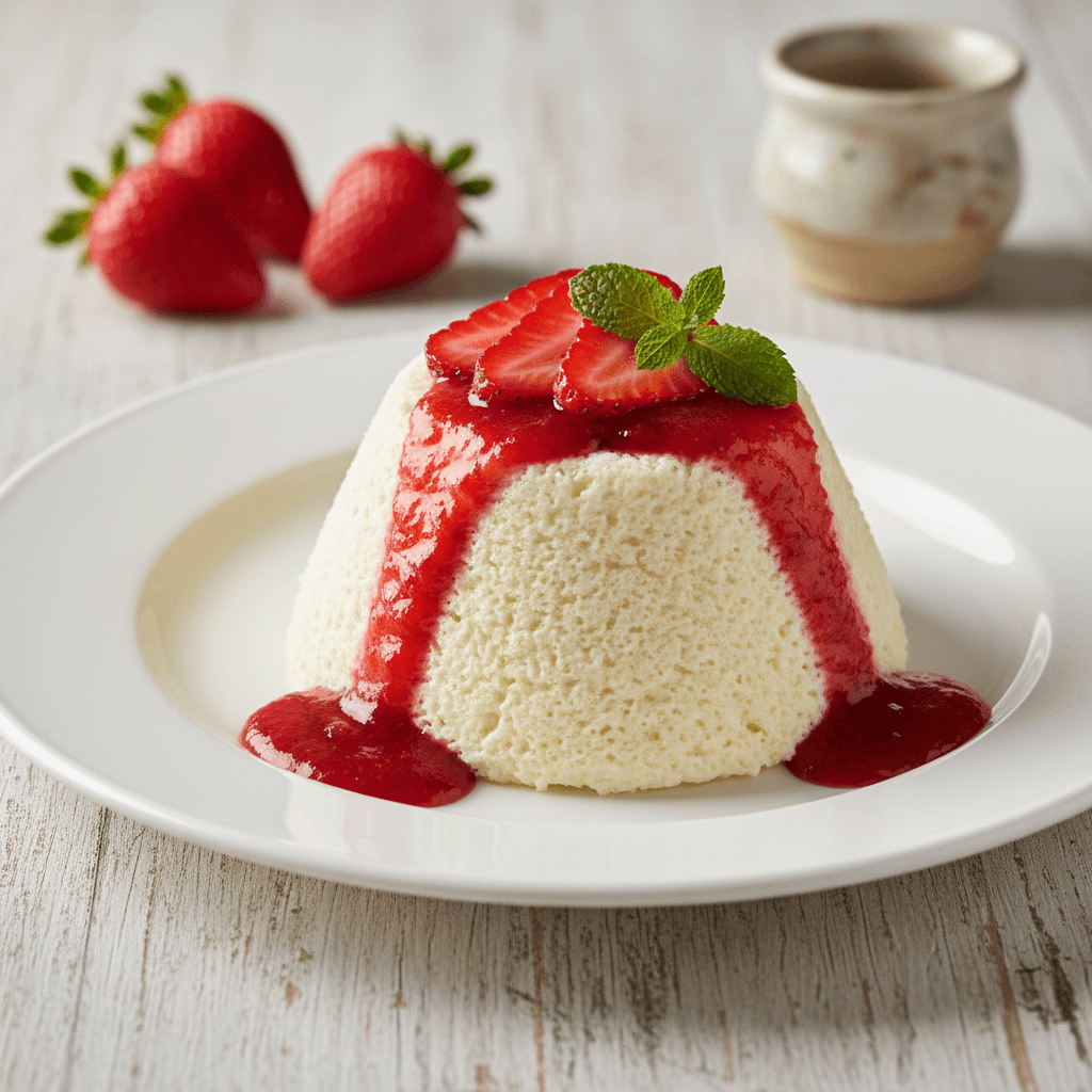 Budino al Vapore di Ricotta e Fragole