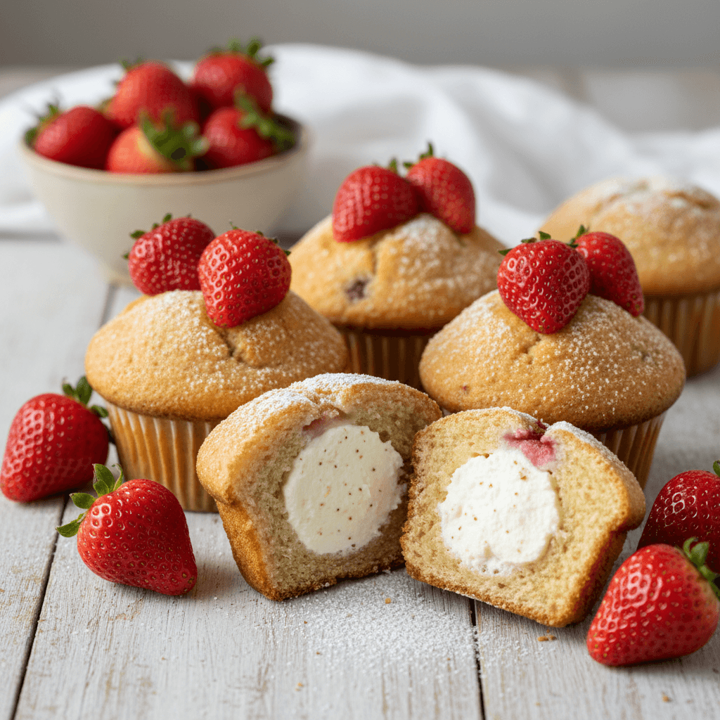 Muffin alle Fragole con Cuore di Ricotta in Friggitrice ad Aria