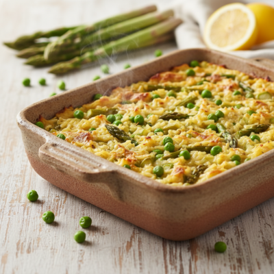 Risotto al Forno con Asparagi e Piselli: il Primo Vegetariano di Stagione che Non Ti Aspetti