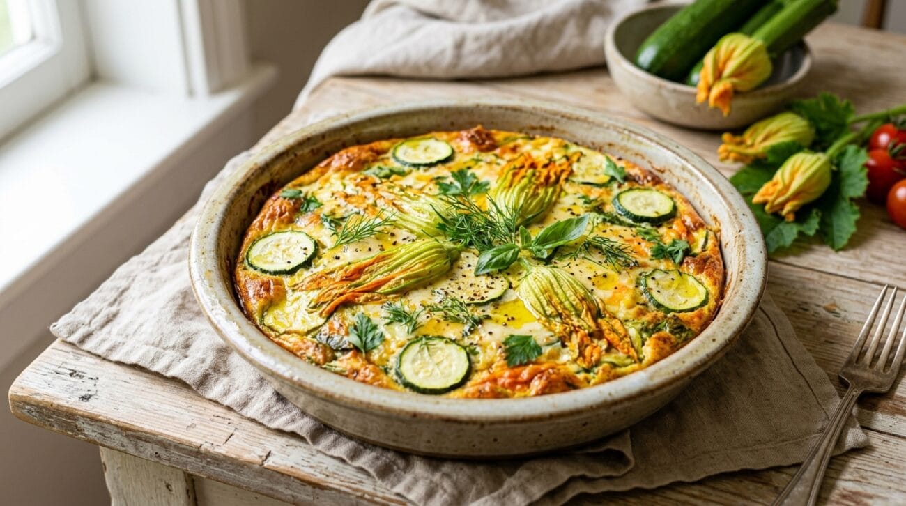 Frittata di Zucchine e Fiori al Forno