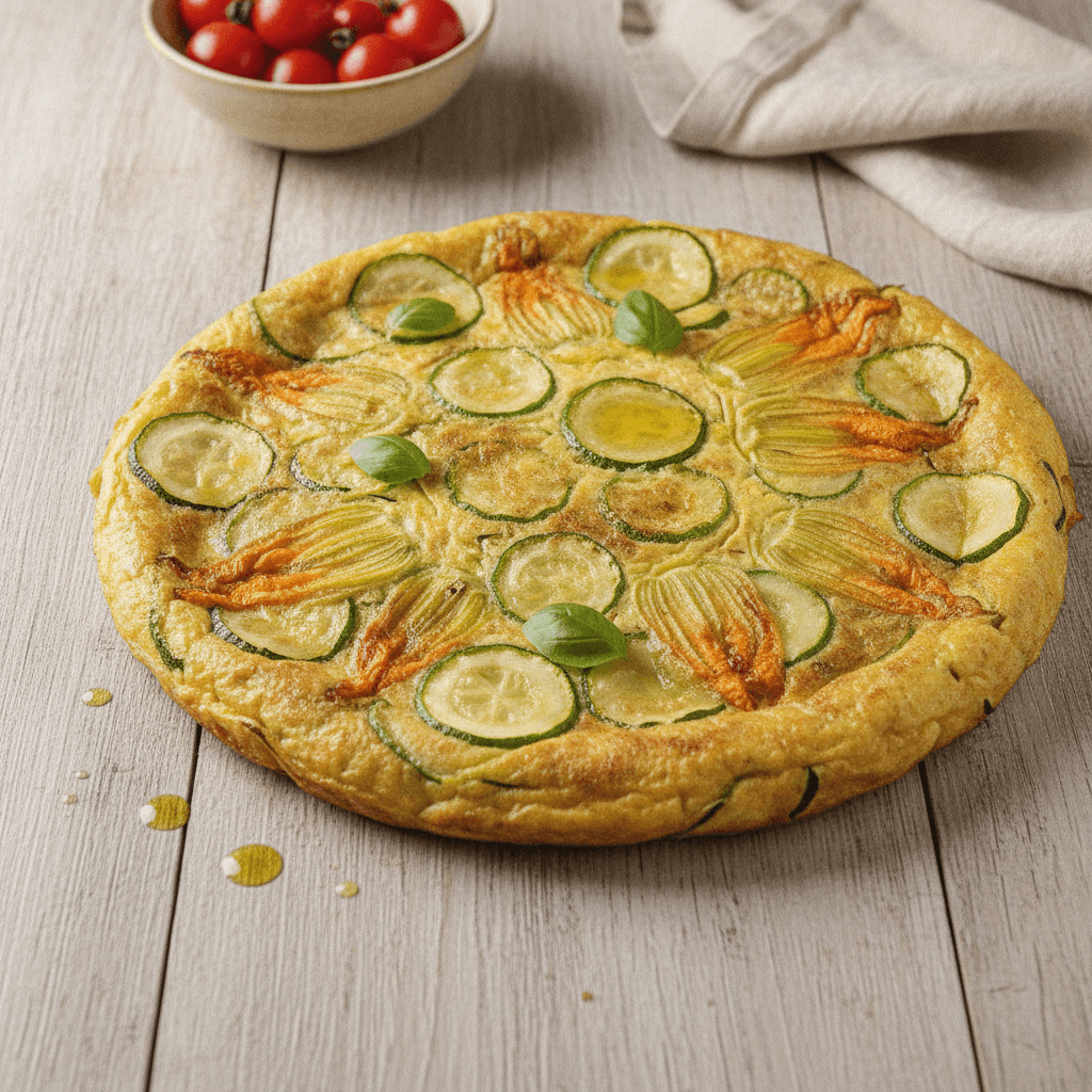 Frittata di Zucchine e Fiori di Zucca in Padella