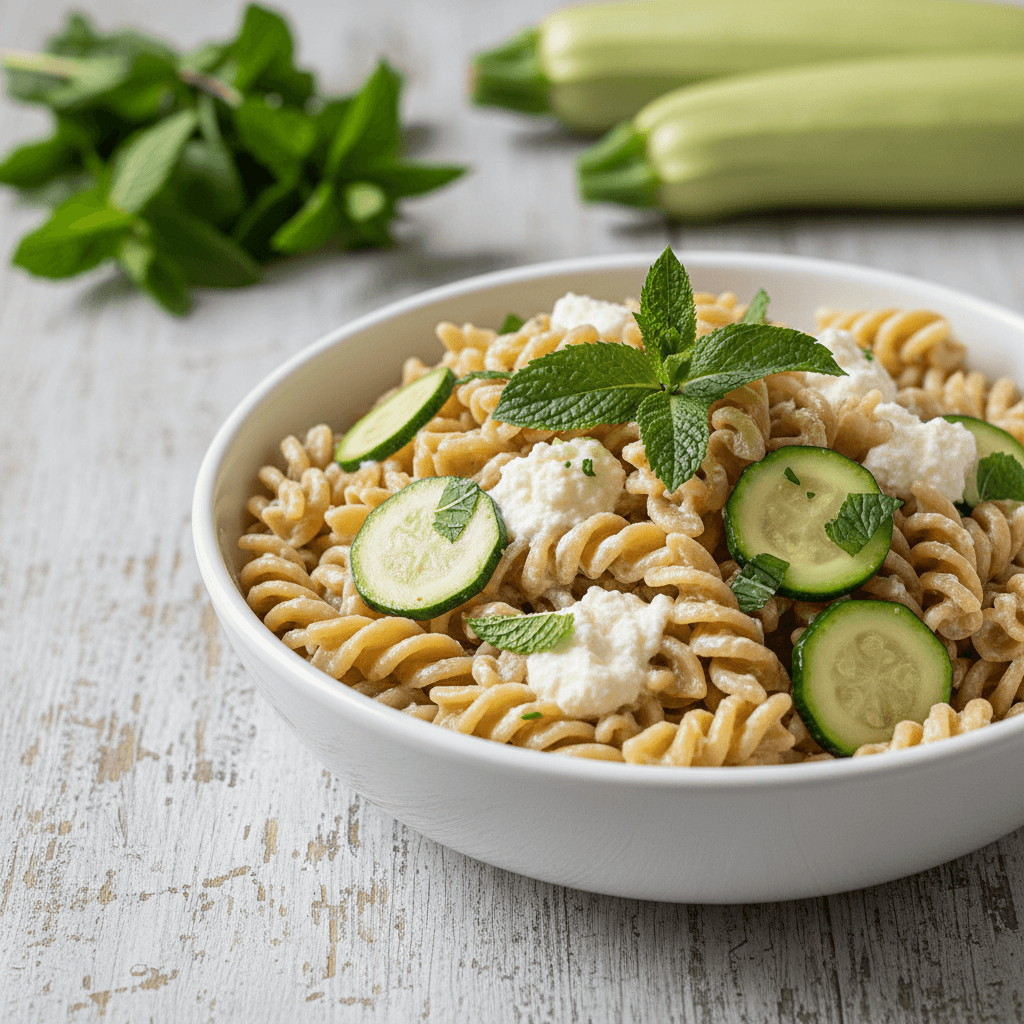 Pasta Integrale con Zucchine, Menta e Ricotta Cremosa