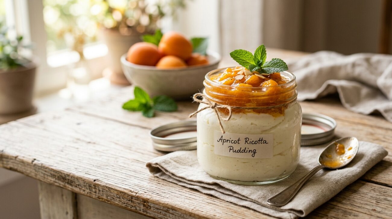 Budino di Ricotta e Albicocche Cotto in Pentola