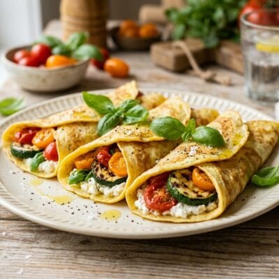 Crepes Proteiche Estive Con Uova Zucchine E Pomodorini