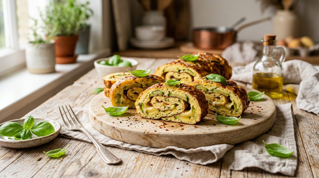 Girelle di Frittata con Zucchine e Scamorza Affumicata