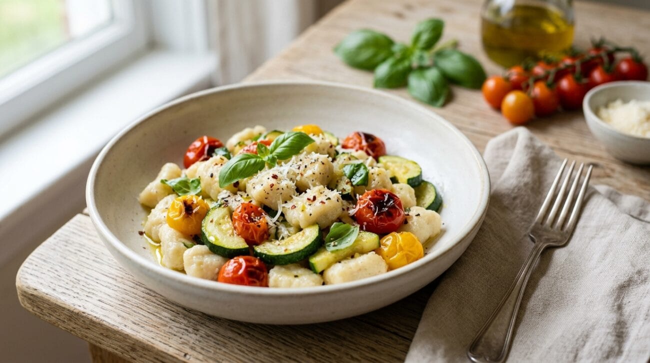 Gnocchi Di Ricotta Al Vapore Con Zucchine E Pomodorini