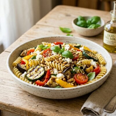 Insalata Di Pasta Fredda Con Verdure Grigliate E Feta